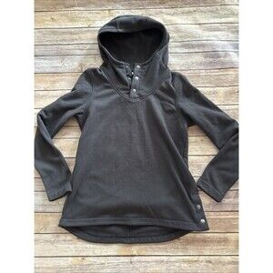 The North Face Women's Small 1/4 Button Pullover Hoodie Sweatshirt Gray Fleece
